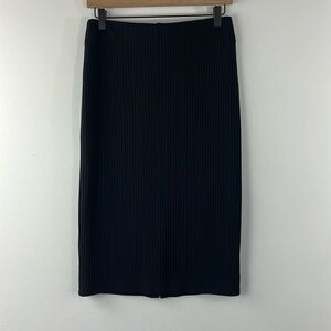 Old Navy Black Ribbed Classic Pencil Skirt Minimalist Womens Size SP Stretch